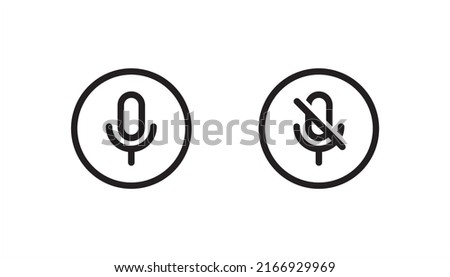Microphone icon. Microphone mute symbol sign, vector illustration