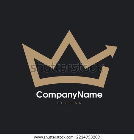 Wealth Crown with Statistic Arrow Chart Diagram Marketing Financial Business logo design