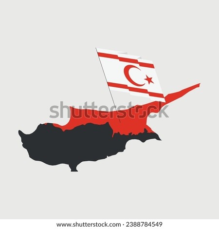 Northern Cyprus Flag and map