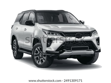 Luxury premium realistic suv mpv cross coupe sport colour grey elegant new 3d 4wd 4x4 car urban vrz trd gr power style model work art model vector isolated fast body auto rush road land
