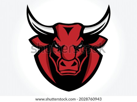 Bull head mascot. Buffalo logo.