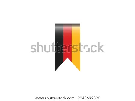 German ribbon. Made in German sticker and label. Vector simple icon with flag Foto stock © 