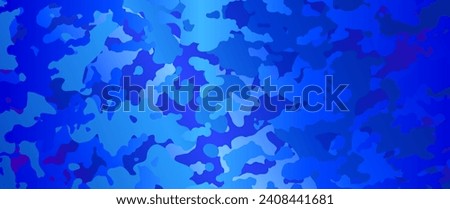 Blue camouflage vector texture for design. Blue military background for cover design, cards, flyer, poster, banner and print. Luxury backdrop for textile. Armada. Navy illustration. Marines.