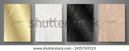 Black and gold elegant cover design set. Modern Luxury vector art background. Premium fashionable template for cover design, invitation, flyer, wedding card, note book, menu design.