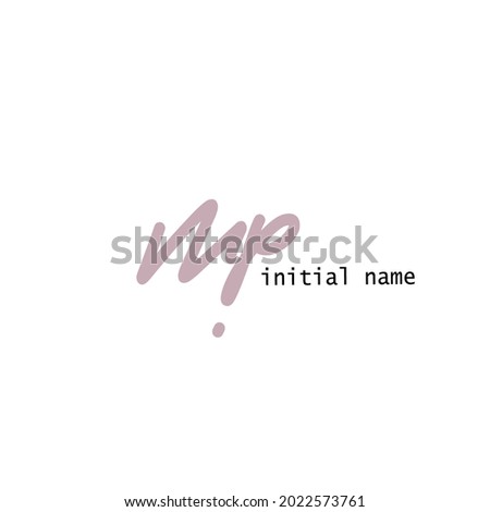 mp initial logo handwriting template vector Imagine de stoc © 