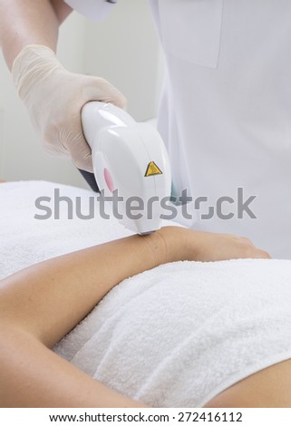 beauty treatment of a young woman in specialized clinic