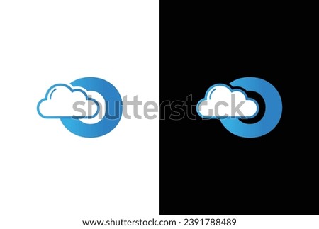Initial letter O with flat cloud Logo. Letter O cloud. Creative design templates can be used for web, mobile, corporate, and icon design.