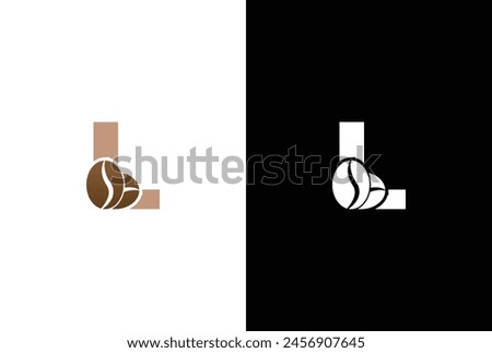 Initial Letter L Coffee Logo Template. Letter L coffee shop icon, coffee brand, minimalist, modern Suitable for coffee shop logo template.