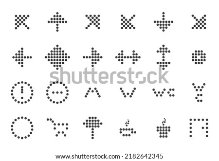 Wayfinding signage. Set of vector dots icons