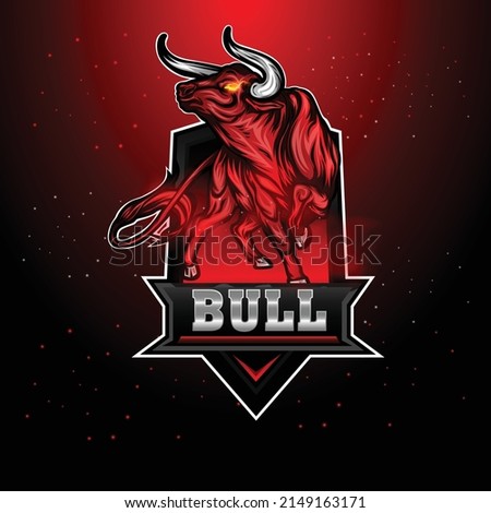 RedBull Esport Gaming Mascot Logo Design 