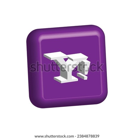 3d shape Yahoo social media icon vector