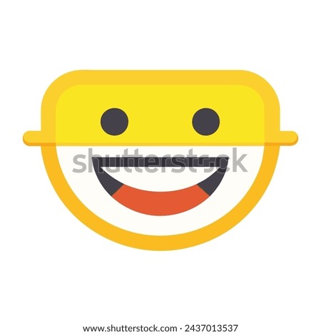 
Smile beam face isolated flat vector illustration