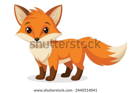 Baby Fox Animal isolated flat vector illustration