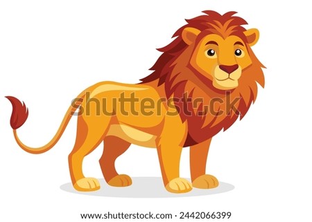 
Lion animal flat vector illustration on white background
