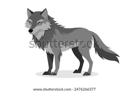 Wolf animal flat vector illustration on white background