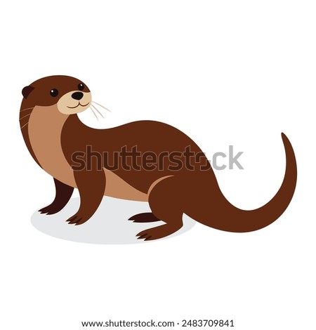 Otter Animal isolated flat vector illustration on white background