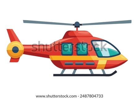 Helicopter Air transport isolated flat vector illustration