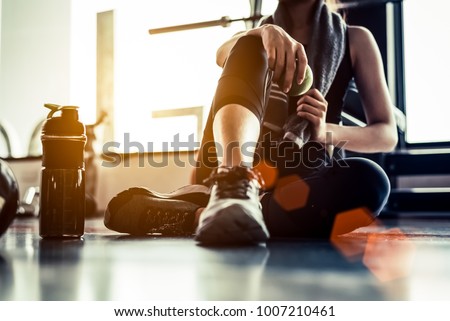 Similar – Image, Stock Photo Sportive woman sitting on sandy beach in asana