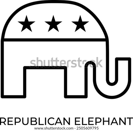 Republican elephant line icon vector. USA political Republican Party symbol. America election vote concept. EPS 10