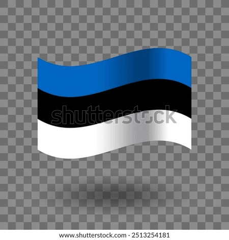 Estonia flag vector. Estonia wavy flag isolated transparent background. Flag of Estonia symbol icon. EPS 10