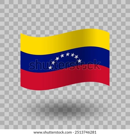 Venezuela flag vector. Venezuela wavy flag isolated transparent background. Flag of Venezuela symbol icon. EPS 10