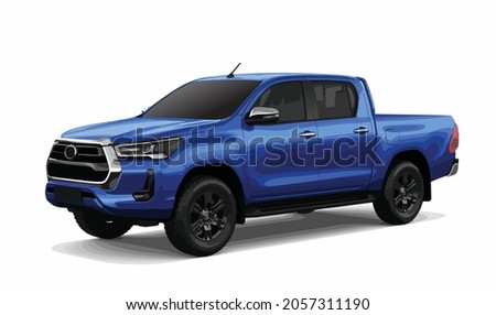 blue truck modern art design vector
