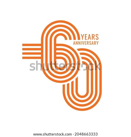60 Year Anniversary Logo, Vector Template Design element for birthday, invitation, wedding, jubilee and greeting card illustration. Сток-фото © 