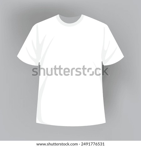 Blank white T-shirt template, white round neck tshirt or T shirt round neck,  round neck plain t-shirt artwork front.