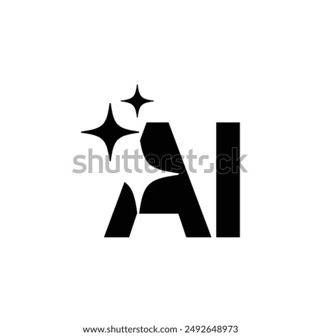 Generate AI, Artificial Intelligence Logo. Ai logo Concept. Vector symbol (AI). Abstract letter Ai logo. This logo icon incorporate with abstract shape in the creative way. It look like letter A and I