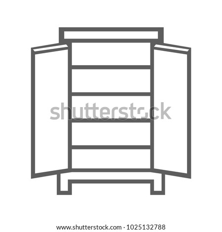 cupboard icon. Elements of furniture icon. Premium quality graphic design. Signs, outline symbols collection icon for websites, web design, mobile app, info graphic on white background