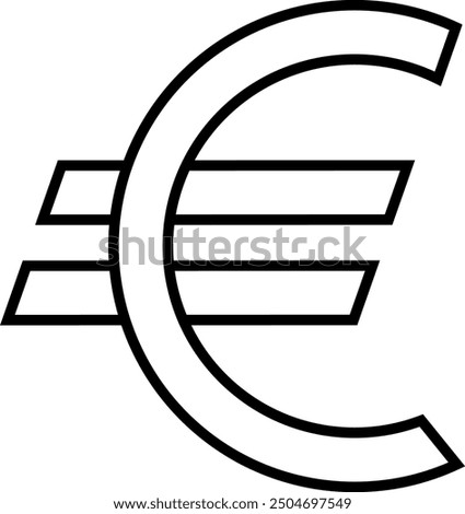 Euro Sign Thin Line Vector Icon. Flat icon isolated on the white background. Editable EPS file. Vector illustration.