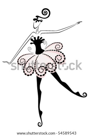 Ballerina In Action Stock Vector Illustration 54589543 : Shutterstock