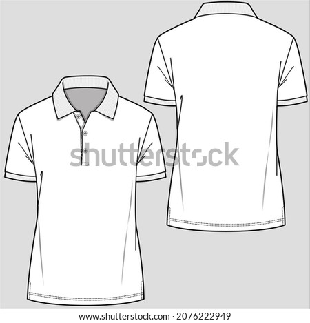 CASUAL SHORT SLEEVES POLO TEES FOR WOMEN AND TEEN GIRLS IN EDITABLE VECTOR FILE