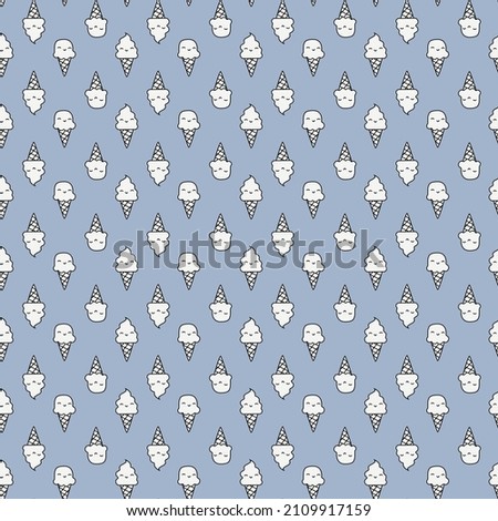 ICE CREAM WITH CONE SEAMLESS PATTERN IN EDITABLE VECTOR FILE