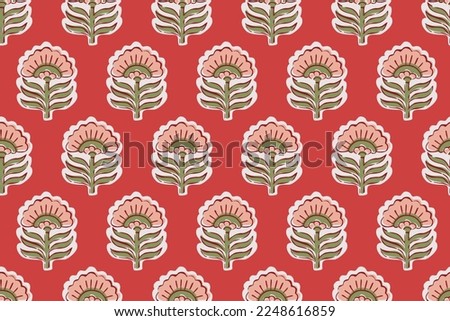 SPRIG FLORAL SEAMLESS PATTERN IN  EDITABLE VECTOR FILE Foto stock © 