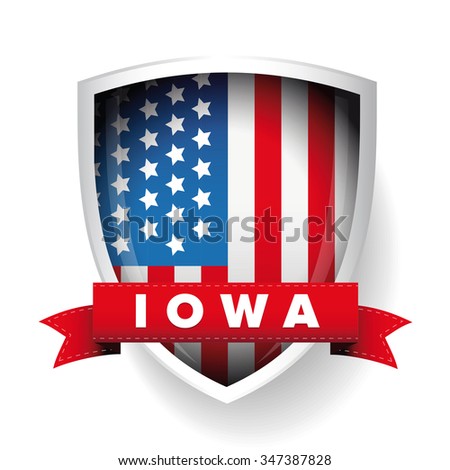 Iowa and USA flag vector