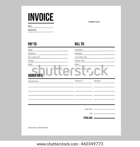 Invoice / business template - Letter USA standard paper