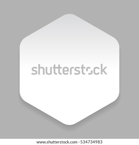 White paper sticker hexagon vector