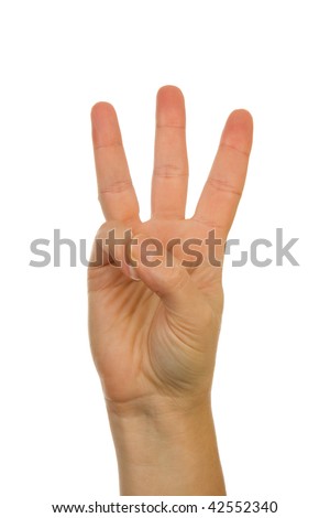 Finger Spelling (Hand Alphabets) : Hand Is Spelling Letter W Over White ...