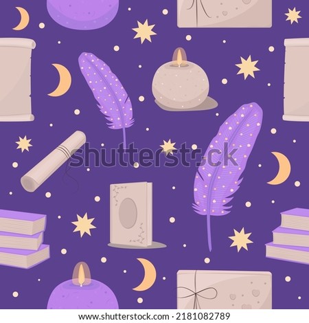 Education theme, dark academia seamless pattern