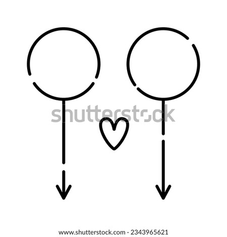Man sign, male symbol of Mars, gay love, vector black line icon