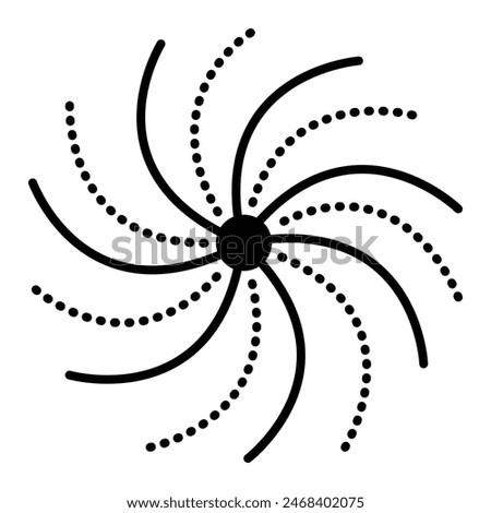 Spiral, clockwise rotation. Recycling, cyclicality, natural phenomena. Black line vector icon. Outline monochrome sign, editable stroke, pixel perfect