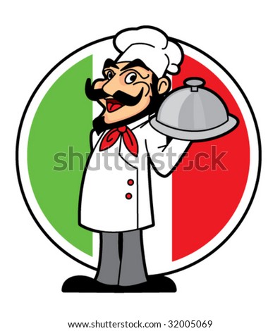 Italian Chef Vector - 32005069 : Shutterstock