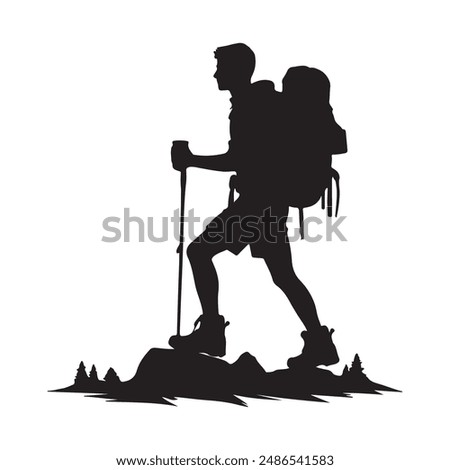 A men hiking vector design