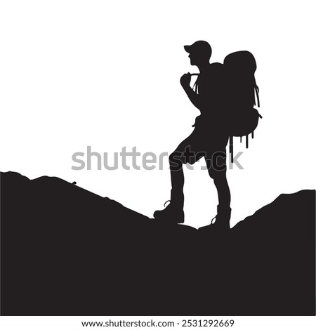 Similar – Image, Stock Photo In the mountains. Hiking in the hinterland of Queensland . High mountains and many clouds.