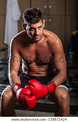 Boxer in the Locker Room