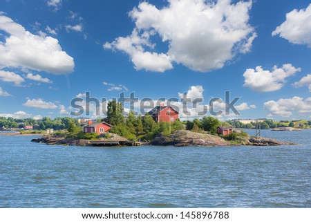 Seascape and Little Islands next to Helsinki