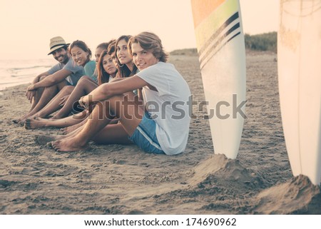 Group of Friends at Seaside