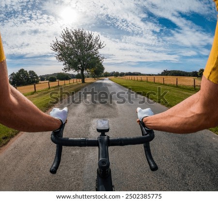 Image, Stock Photo First person view of motor-bike speedometer