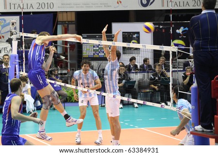 FLORENCE, ITALY - OCTOBER, 06: FIVB Men\'s Volleyball World Championship, Argentina vs Russia at Nelson Mandela Forum on Oct 06 2010, Florence, Italy